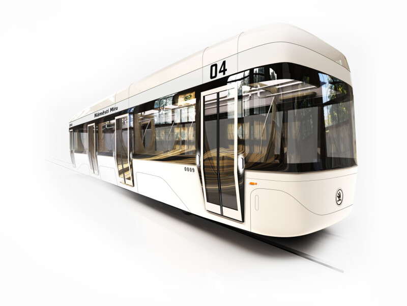 3d model tramvaje bez řidiče